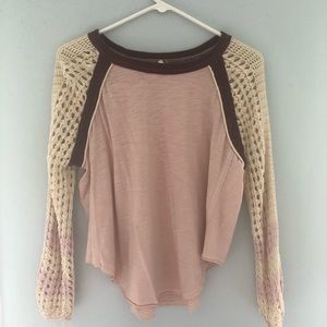 Free People Knit Sleeves S Top
